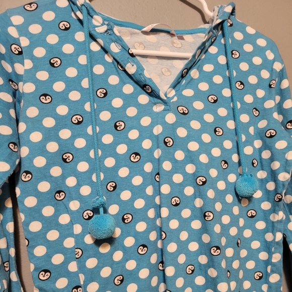 La Vie En Rose Blue Penguin Top With Hood Size Small - Picture 2 of 7